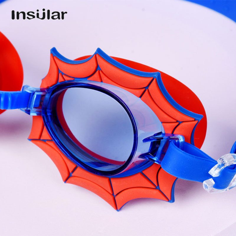 Insular Thiết bị bơi và lặn cho bé trai và bé gái Kính bơi chống sương mù trẻ em dễ thương phim hoạt hình Silicone kính bơi