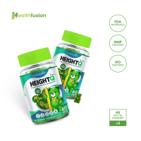[BUNDLE of 2 Bottles] Health Fusion HEIGHTQ Kids with CGF DHA Omega-3 Calcium & Vitamin D3 for Growth & Brain Development | Sugar-free 60s
