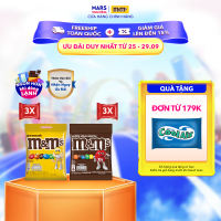 Combo 6 gói kẹo sô cô la sữa & sô cô la đậu phộng M&Ms 90g (90gx3 + 90gx3) socola