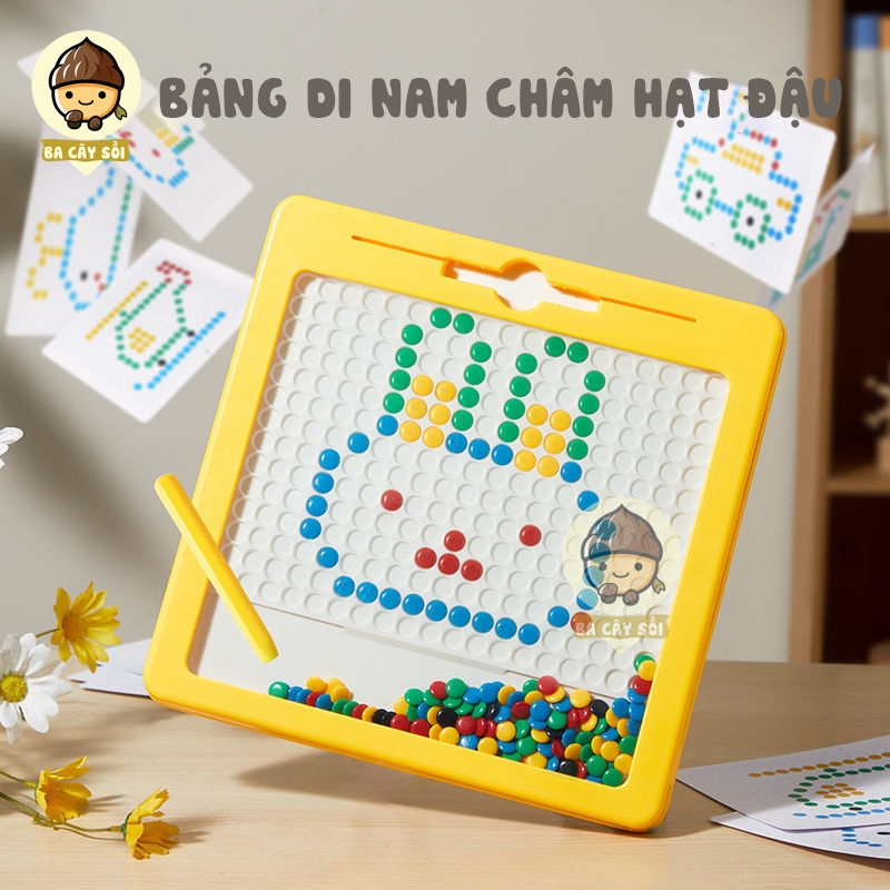 Bảng vẽ xếp hình nam châm thế hệ mới, đồ chơi giáo dục bảng vẽ bút di nam châm từ tính cho bé.