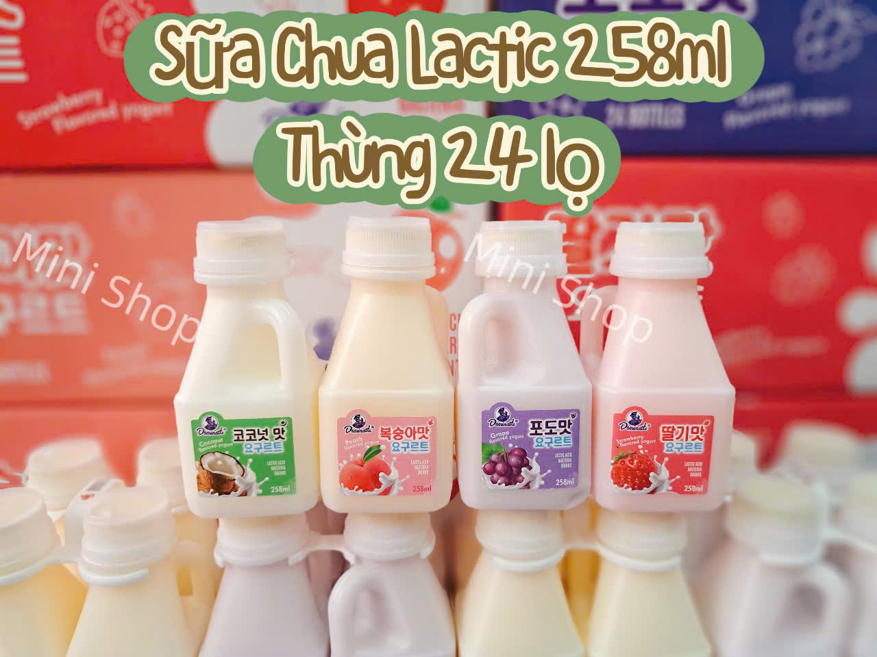 Sữa Chua Lactic Dominatle 258ml (Lốc 4 lọ)