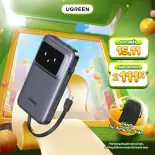 Pin sạc dự phòng 10000mAh Ugreen UNO sạc PD 30W | Tích hợp cáp USB-C | Màn LED Robot | Bảo hành 18 tháng 1 đổi 1 35603B 35604B