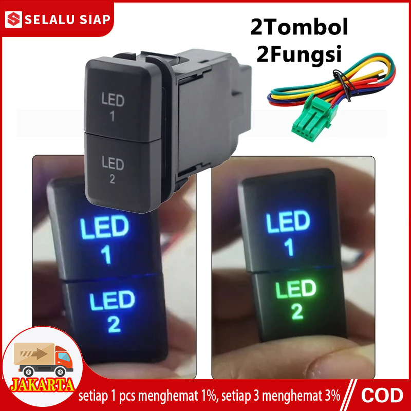 Switch saklar tombol foglamp fog lamp toyota daihatsu universal besar 2 tombol dual dobel Harga 52,000 rupiah*Gratis Ongkir