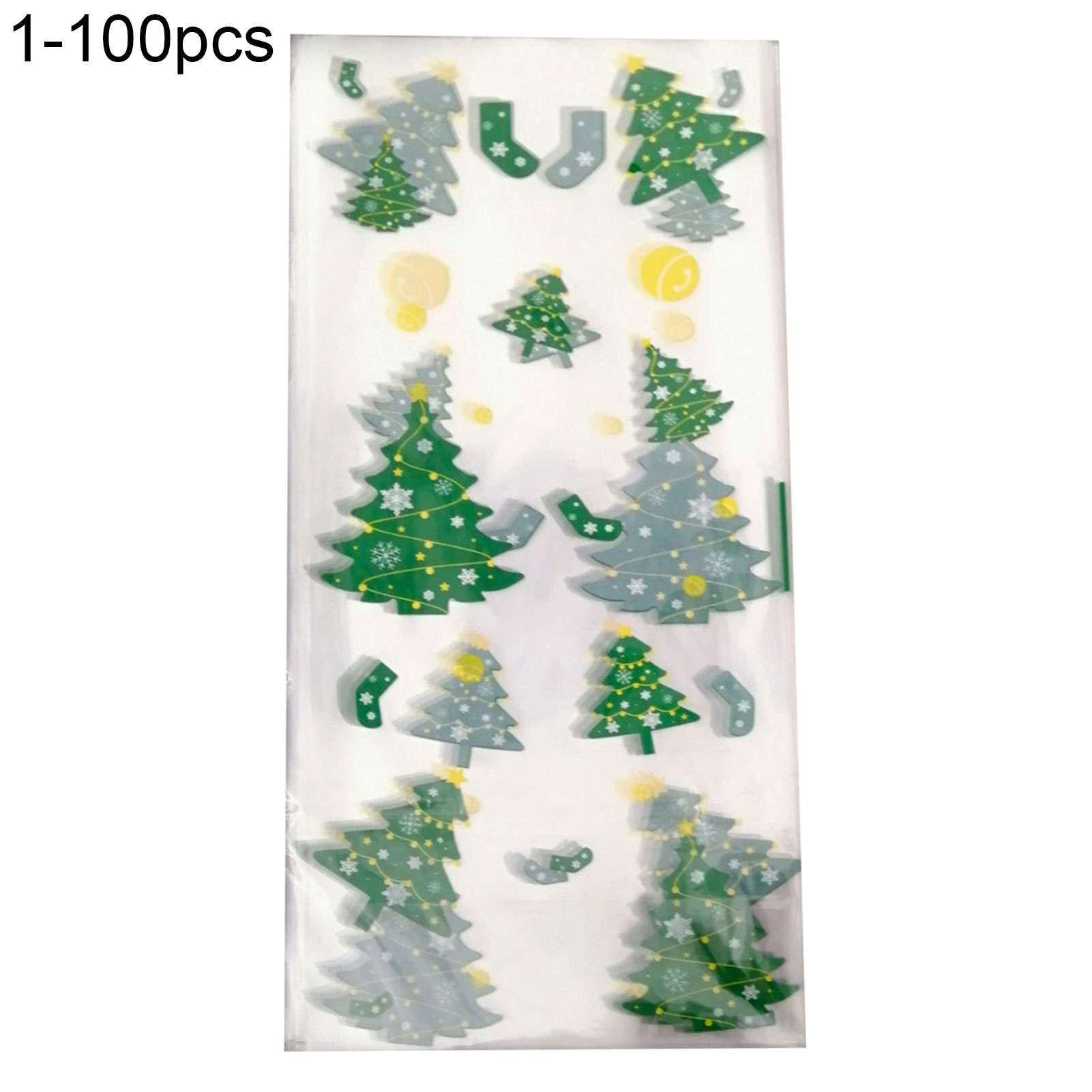100Pcs ถุงใส่ของพิมพ์ลายคริสต์มาส Reusable Multi-สีซานตาคลอส Candy กระเป๋าสำหรับวันเกิด