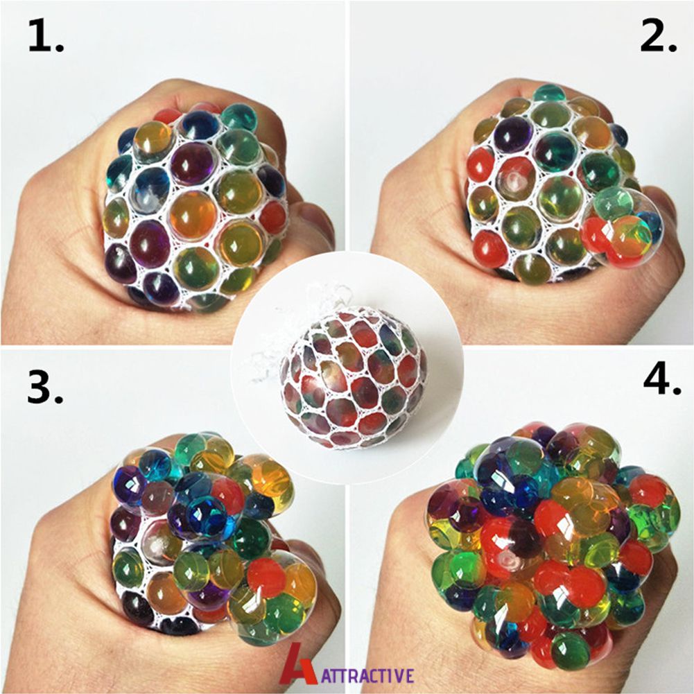 Stress Relief Balls Relieve Pressure Balls Hand Fidget Toy Rainbow Novetly Squeeze Ball Mesh Squishy Balls