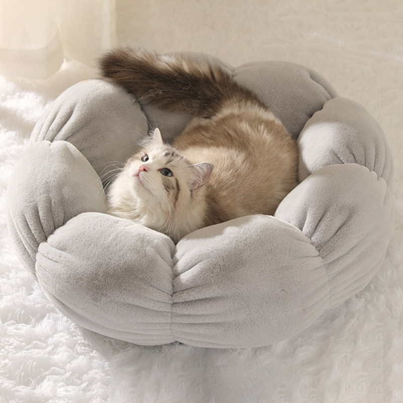 1 Giường Thú Cưng, Thảm Lót Nhung Lông Ngủ Ấm Áp Giặt Được Hình Hoa Tròn Chống Nước Cho Chó Mèo Cún Con Mèo Con