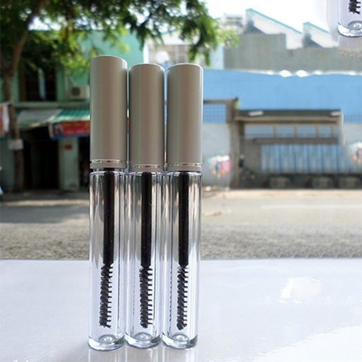 10 Vỏ chuốt mi nắp bạc 8ml - lọ mascara chiết dầu dừa dưỡng mi