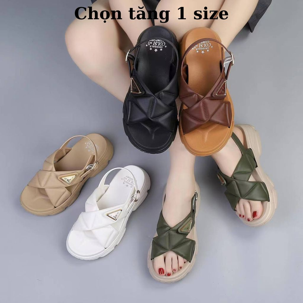 Dép sandal quai chéo COLSI quai hậu đế 4cm chọn dép tăng 1 size ĐỨC PHÚC