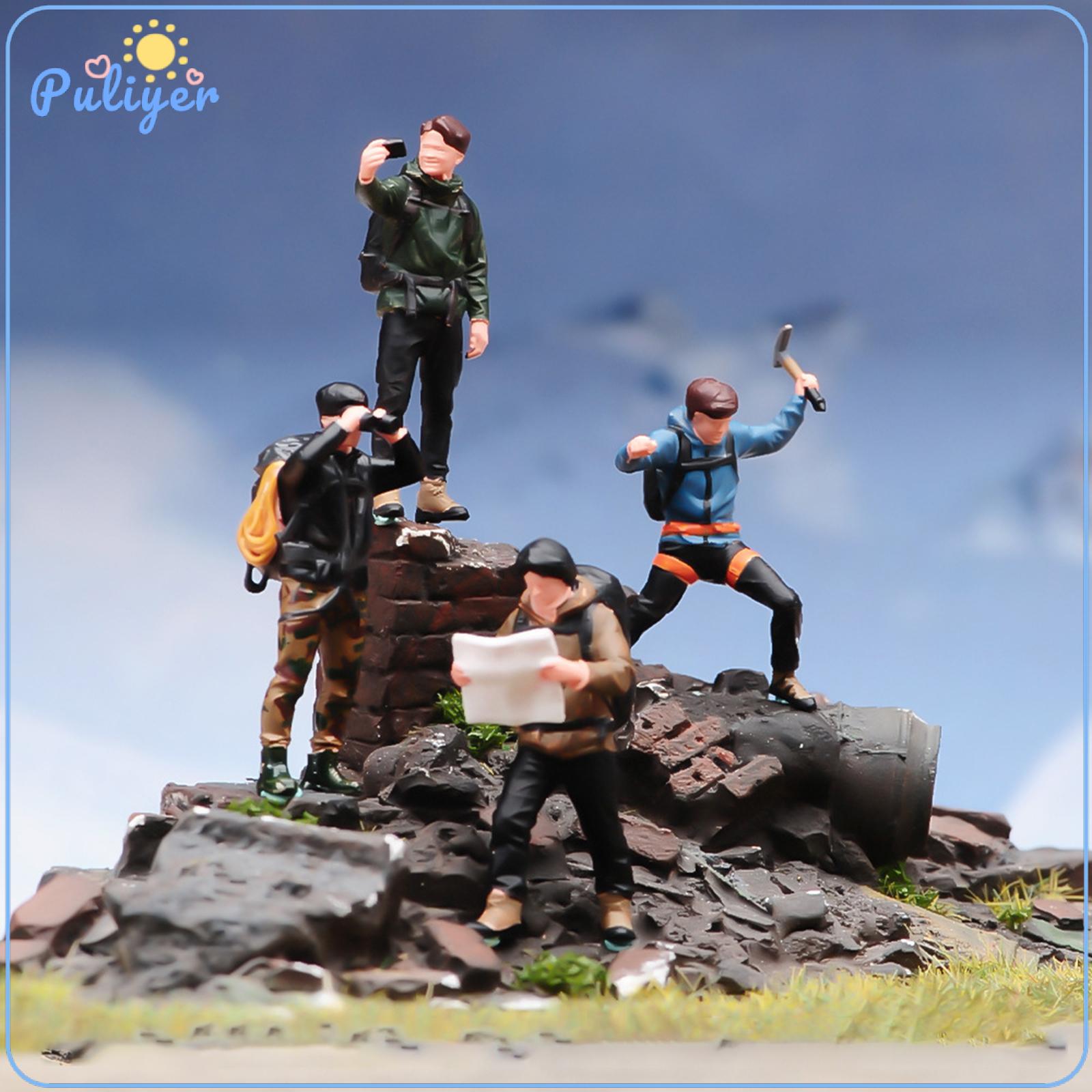 4Pcs Miniature Rock Climbing Figures 1:64 Scale Resin Human Figure Model Climbers Men for Micro Landscape Layout Model Trains ราคา 571 บาท*ส่งฟรี