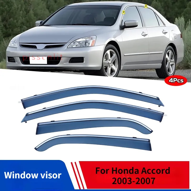 Cho Honda Accord 2003-2007 phụ kiện Tấm che cửa sổ xe lá chắn làm lệch mái hiên TRIM Bìa bên ngoài mưa giards mưa visors