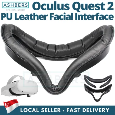 Oculus Quest 2 PU Leather Facial Interface, VR Face Cover padding. Comfortable, Soft and Sweat-Proof Face Pad Accessory, Waterproof Foam Replacement Bracket