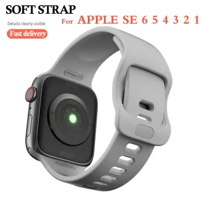 44mm 40mm Silicone Strap For Apple Watch SE 6 5 4 3 band 38mm 42mm Watch 4 band Sport belt Bracelet correa Apple watch 6 5 SE Accessories