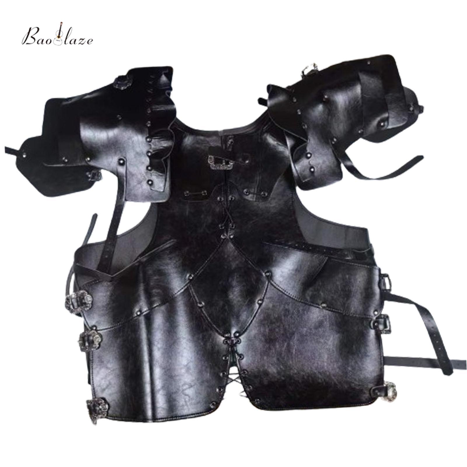 Baoblaze Breastplate Shoulder PU Leather Retro Leather Armour Vest Stage Props Steampunk Knight Adjustable ราคา 38,484 บาท*ส่งฟรี