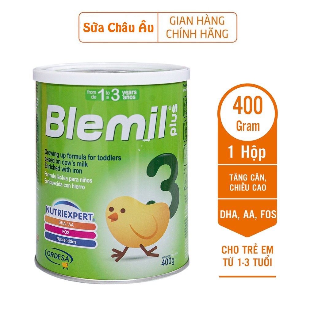Sữa bột sinh học Blemil Plus 3 nhập khẩu Tây Ban Nha 400g