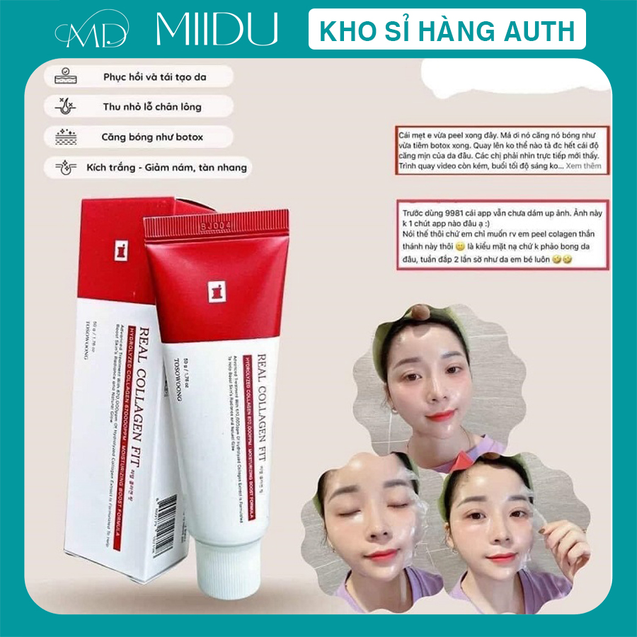 Real Collagen Fit Hàn Quốc 50ml Peel collagen truyền trắng căng bóng