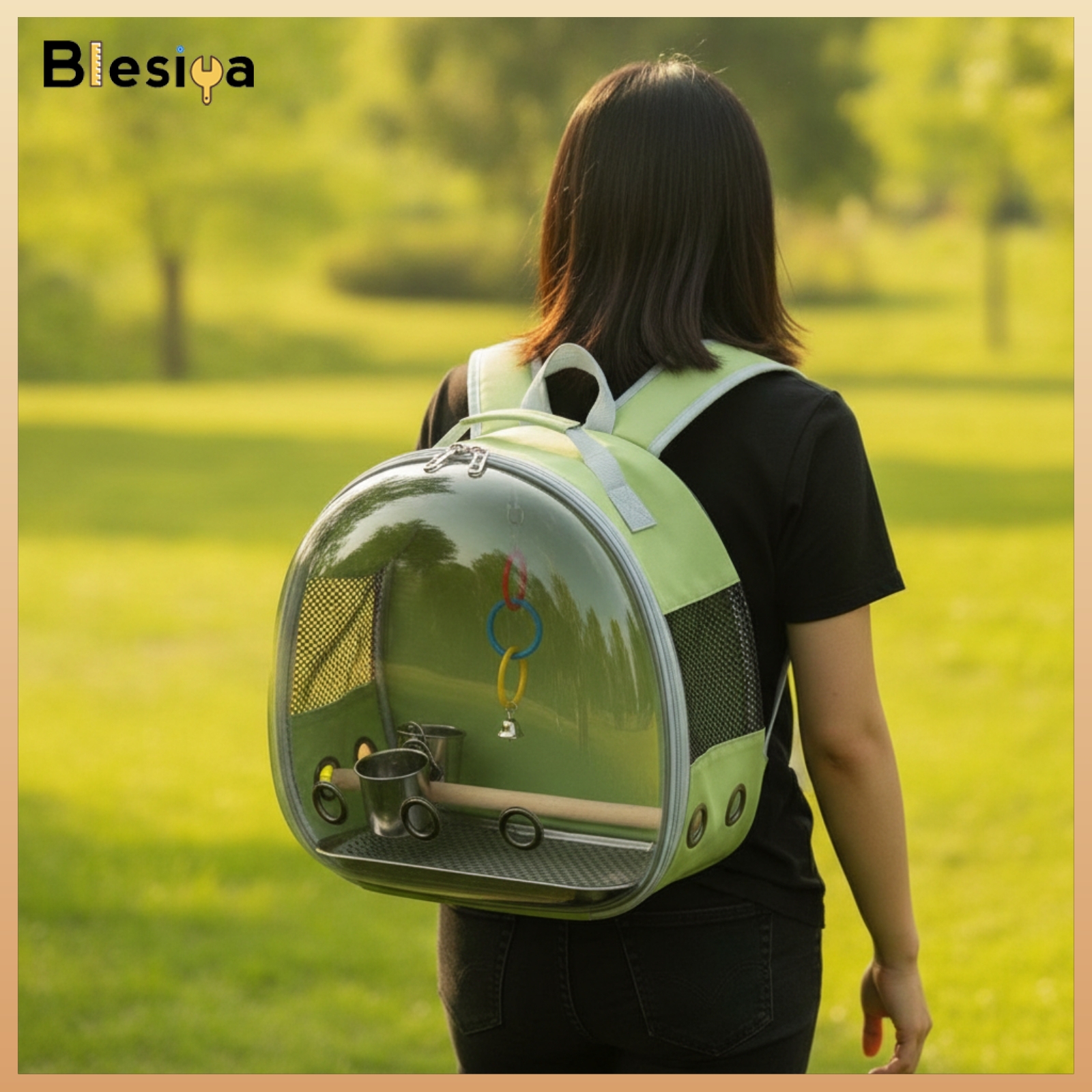 Blesiya Transparent Bird Backpack Carrier Comfortable Bird Carrier with Perch Ergonomic Travel Cage Safe for Pet Owners, Outdoor ราคา 1,706 บาท*ส่งฟรี