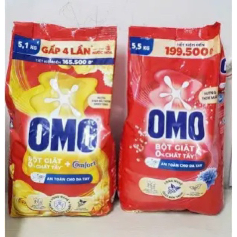 Bột Giặt OMO Thơm Mát 5.5kg / Tinh Dầu Thơm 5.1kg