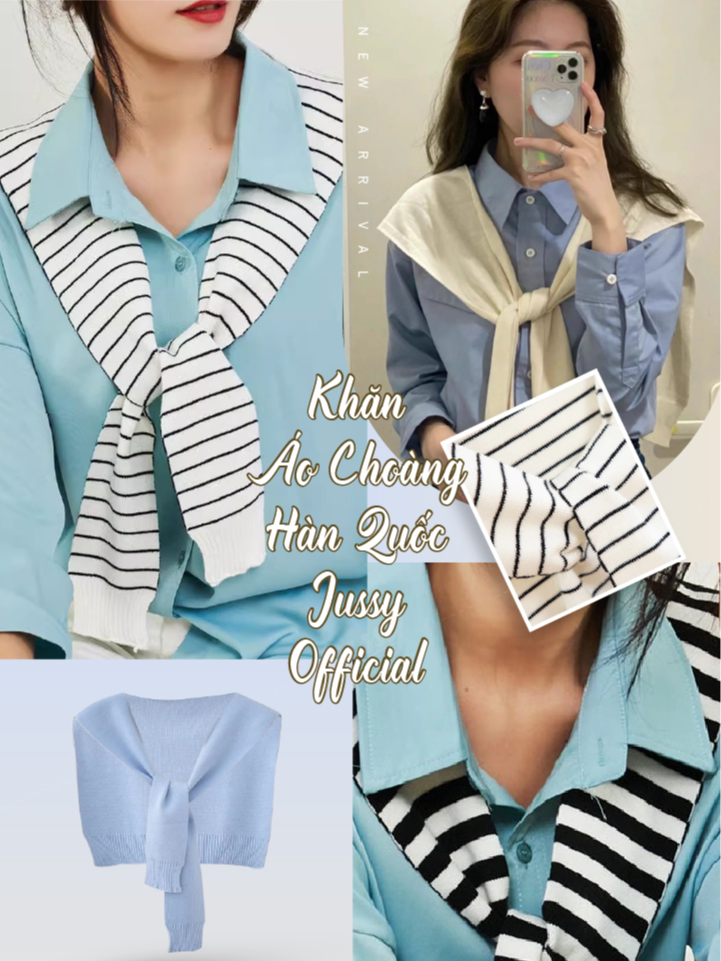  Khăn Choàng Áo Sơ Mi Kiểu Hàn Quốc JK51 Jussy Official Kiểu Khăn Áo Choàng Vắt Vai Màu Trơn Basic Chất Len Dệt Dày Vừa 
