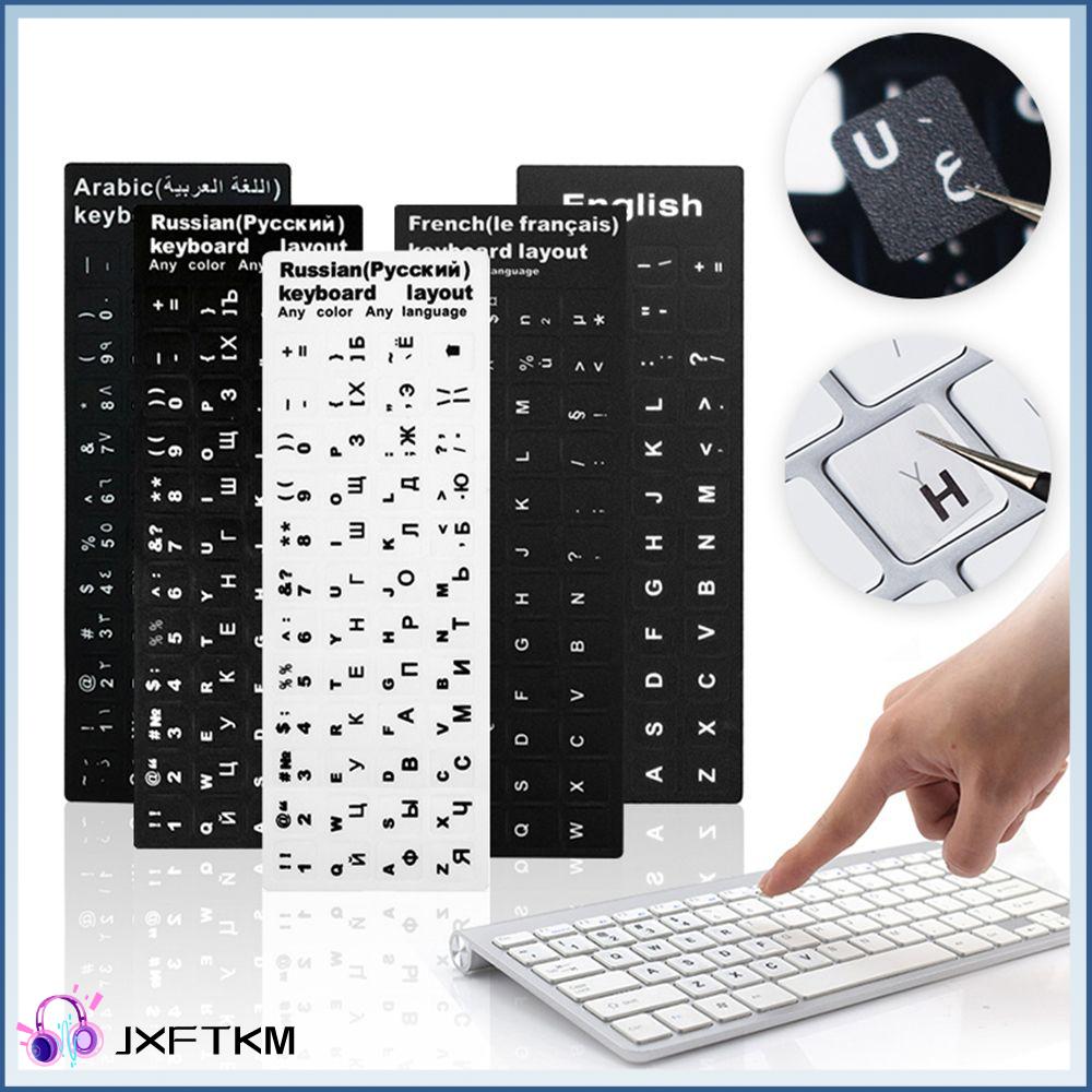 JXFTKM Bàn phím máy tính xách tay Deutsch tiếng Ả Rập Hình dán bàn phím người Tây Ban Nha Thư Nga Bố cục bảng chữ cái