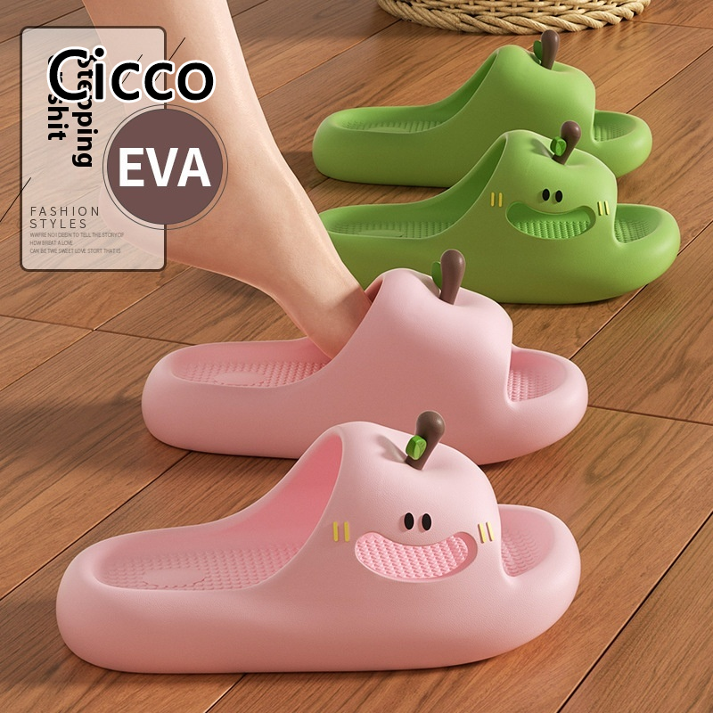 Cicco thiết kế hình quả táo Non-Slip eva dép cho nhà phòng tắm thoải mái kiểu hoạt hình