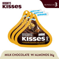 Hersheys Kisses Creamy Milk Choco Almond 36G Pack of 3