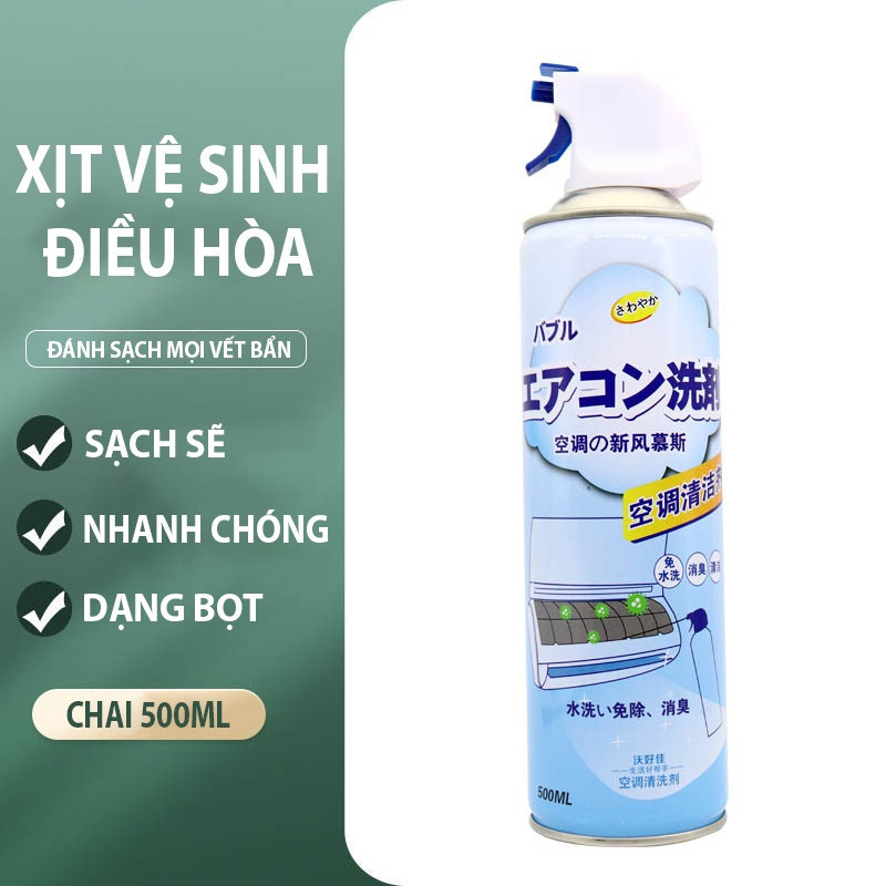 Chai vệ sinh điều hòa, chai xịt làm sạch và khử khuẩn dàn lạnh máy điều hòa - chai 500ml
