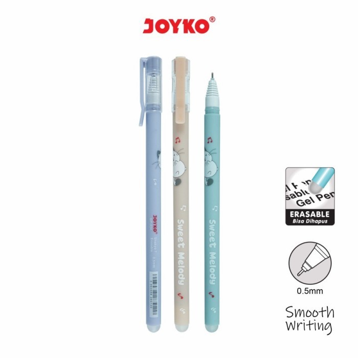 Erasable Pulpen Dihapus Joyko GP-334 Shokyo 7 Gel 0.5 mm 12 Pcs / 1Pak