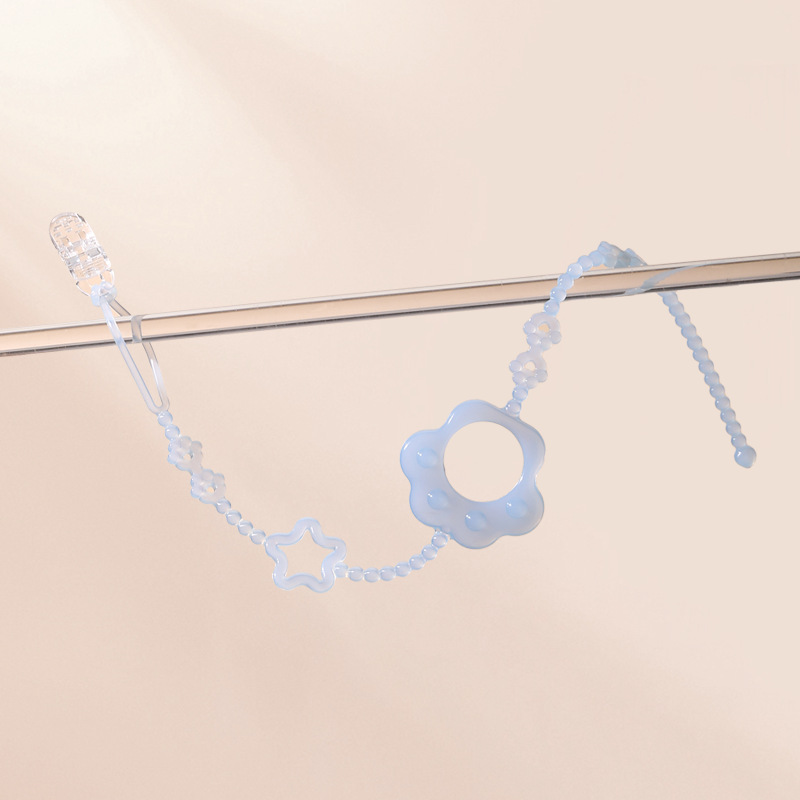 Baby Pro Baby Silicone Strap Pacifier Chain Teether Cat Paw Shape Prevent Falling Soft and Chewable