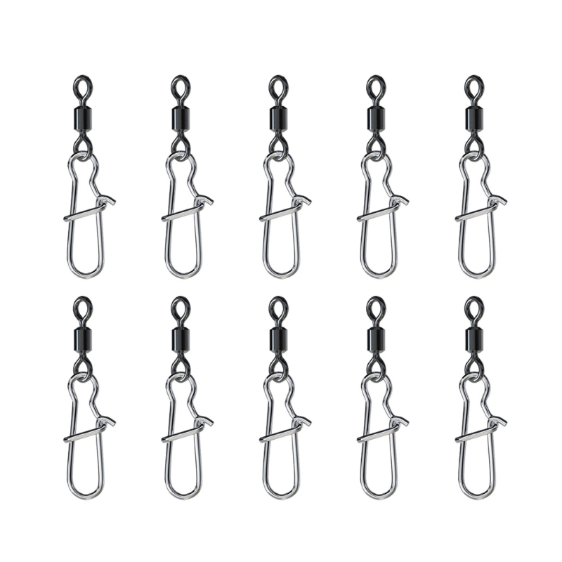 10 Pcs Fishing Snap Swivels Corrosion Resistance Balls Bearing Swivels Durable