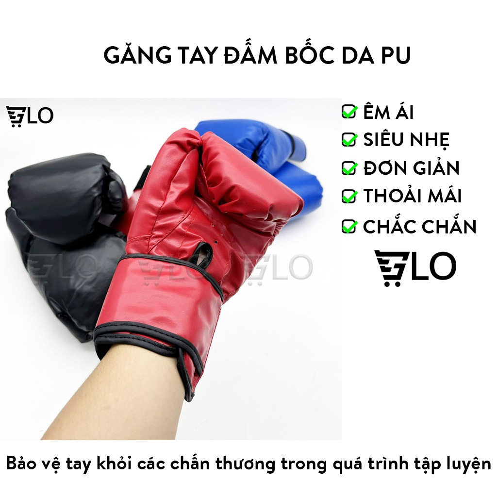 Găng tay boxing trẻ em và người lớn, găng tay đấm bốc da pu