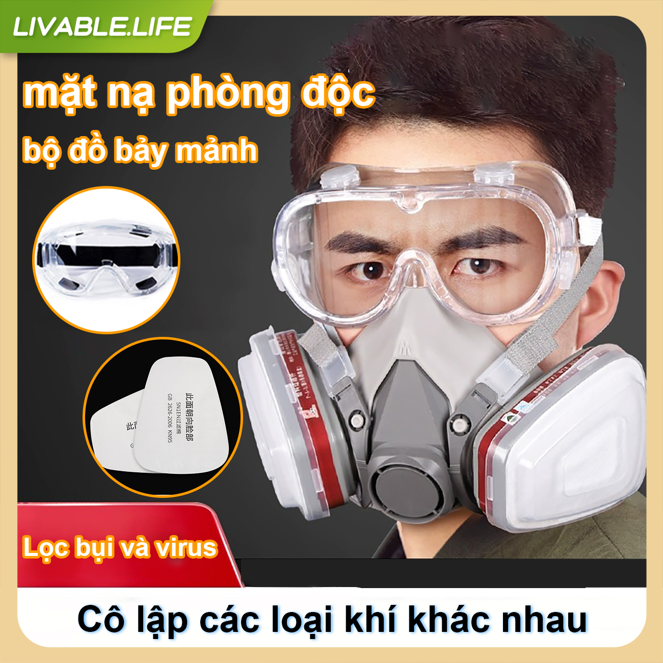 Trọn Bộ Mặt Nạ 6200 10 Chi Tiết Phun Sơn Hóa Chất Trừ Sâu Sử Dụng Nghề Mộc Xi Măng