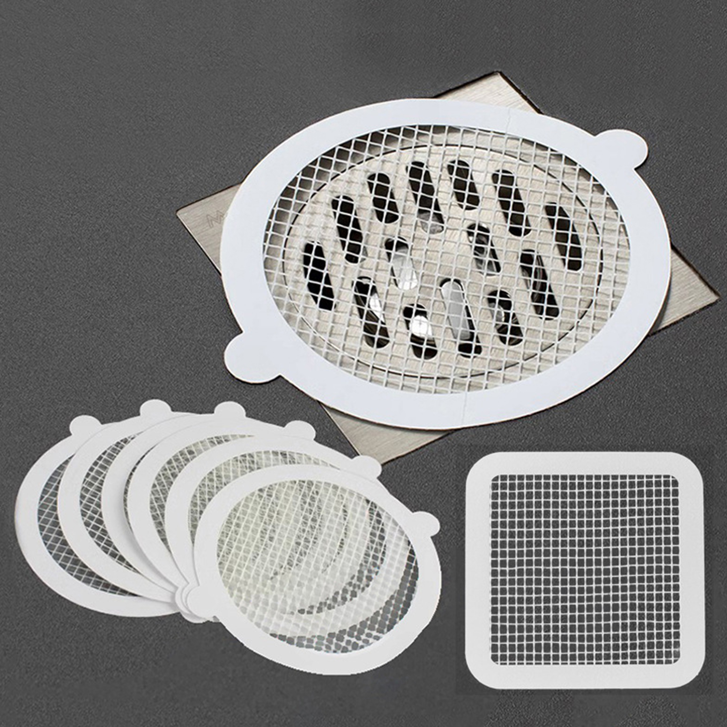 1Pc Disposable Bathroom Floor Drain Sticker Hair Filter Kitchen Bathroom Sewer Anti-blocking Insect-proof Self-adhesive Paper ราคา  4 บาท*ส่งฟรี