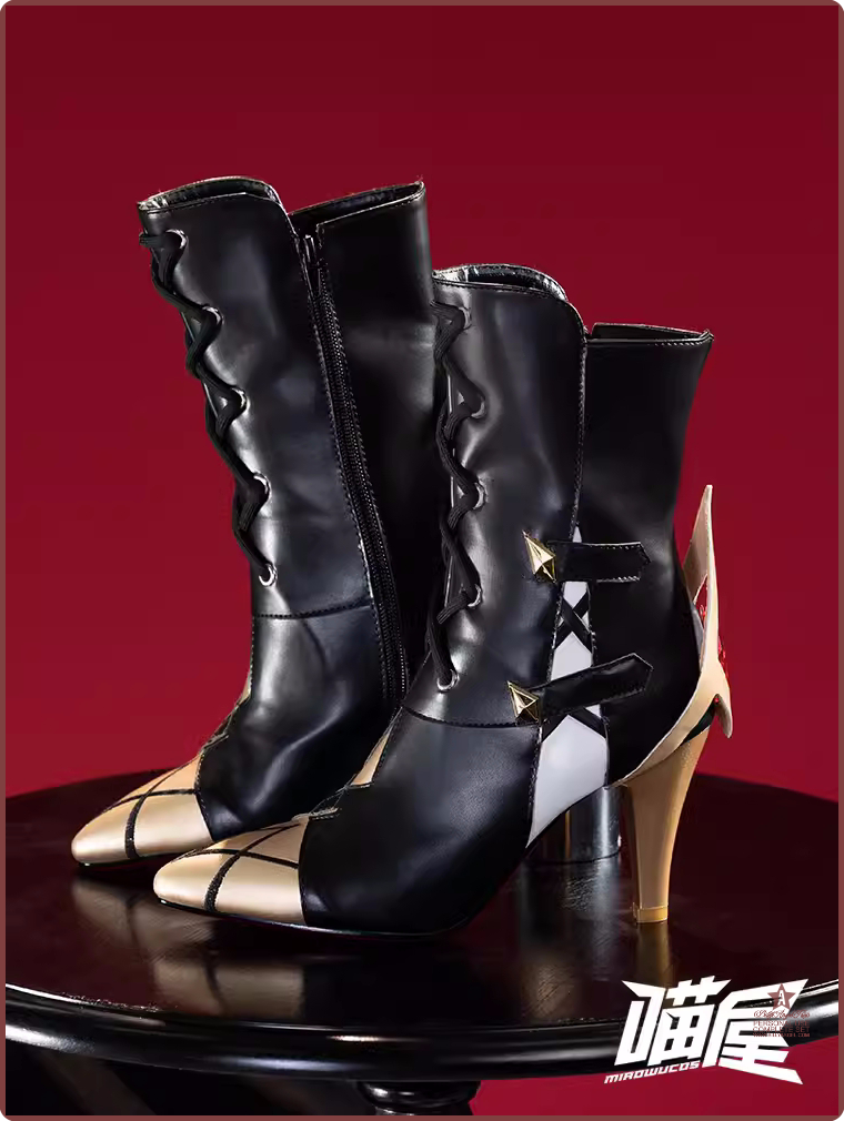 [op103] Hot Game Genshin Impact Arlecchino Cosplay Shoes Role Play Carnival Comic-con Party Cos Accessories High Heel Boots Pre-sale ราคา  3,531 บาท*ส่งฟรี