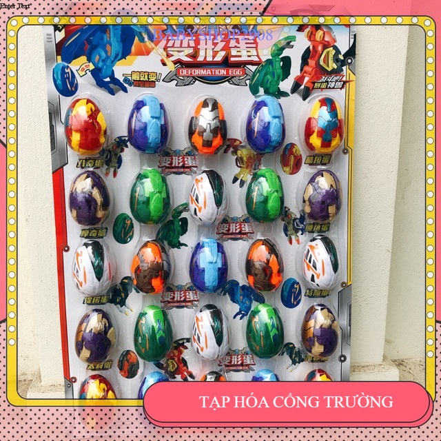 Vỉ 25 quả trứng siêu nhân biến hình loại nhỏ cực đẹp sỉ đồ trẻ em