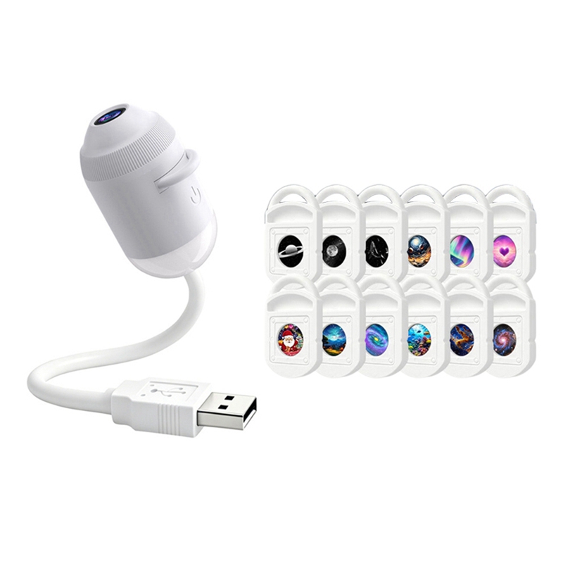 [erbingz]12 in 1 USB HD Galaxy Star Projection Lamp Night LED Atmosphere Light Plug &amp Play Star Projector LED Nightlight Lamp