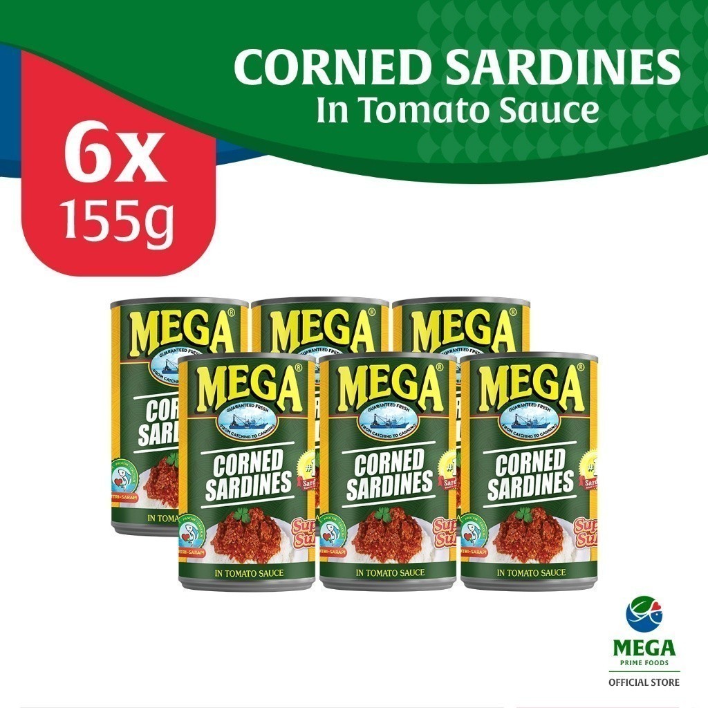 Mega Corned Sardines In Tomato Sauce 155G By 6'S