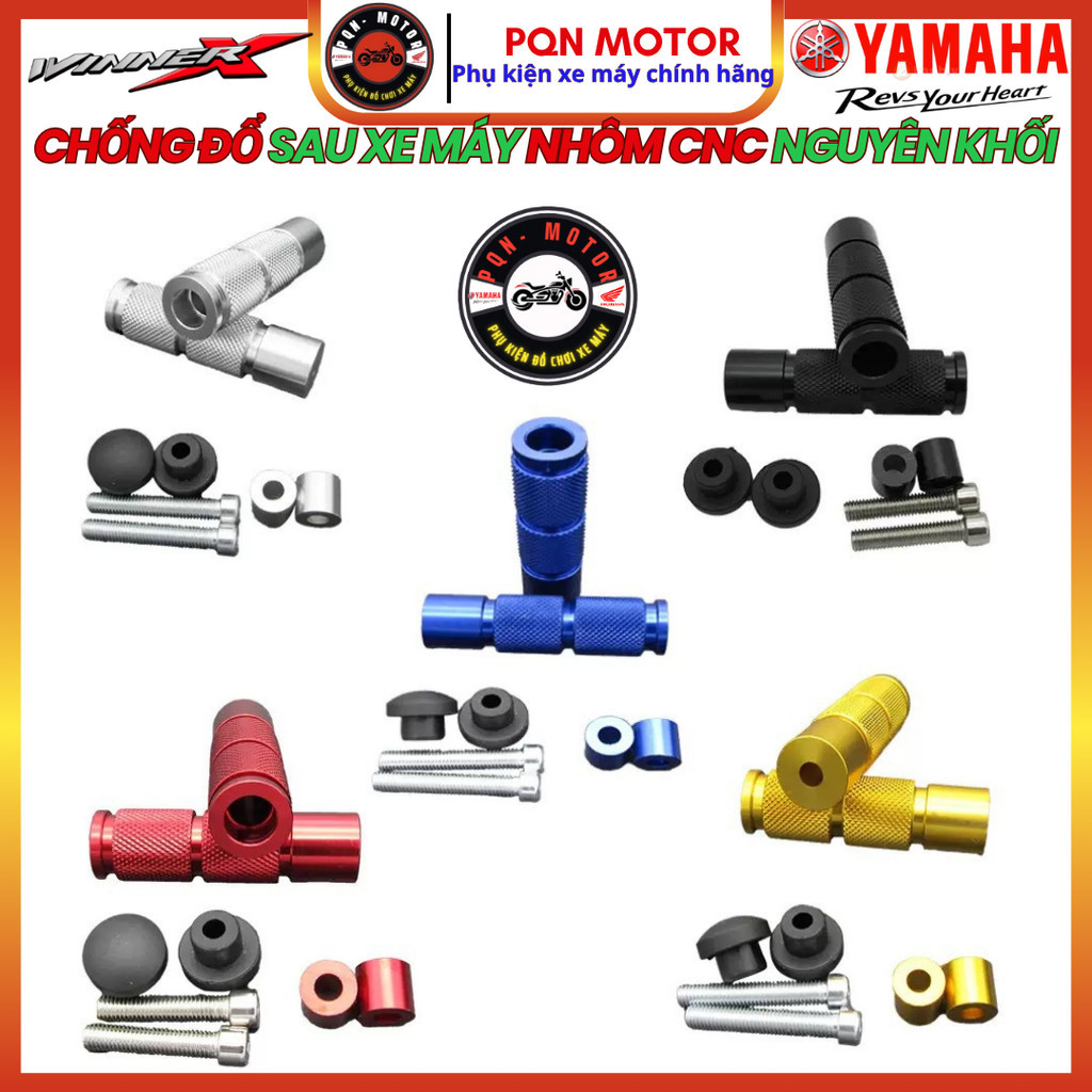 Gù Chống Đổ Sau Xe - Chế Gác Chân - Gù Chống Đổ Sau Nhựa ABS Và Hợp Kim Nhôm CNC ( Giá 1 Cặp)
