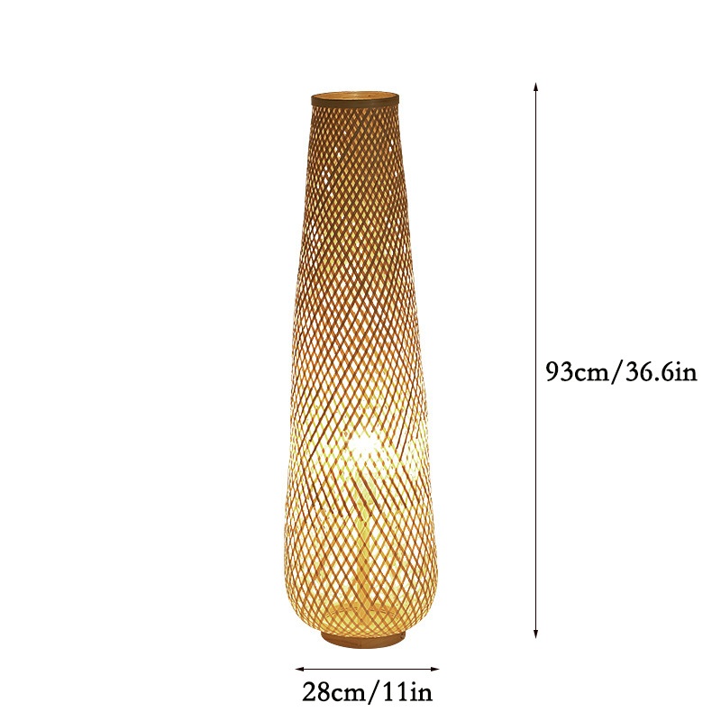Đèn Cây Mây Đèn Retro Wicker Gỗ Đứng Đèn Trang Trí Phòng Tre Đèn Sàn Thích Hợp Cho Trà Phòng Ngủ Cafe Đèn Đứng Đèn Mây Tre