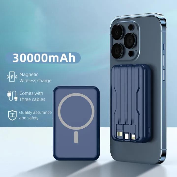 30000mAh For Magsafe Magnetic Wireless Power Bank Portable External Auxiliary Battery FD20W Fast Charger for iPhone 14 13 Xiaomi