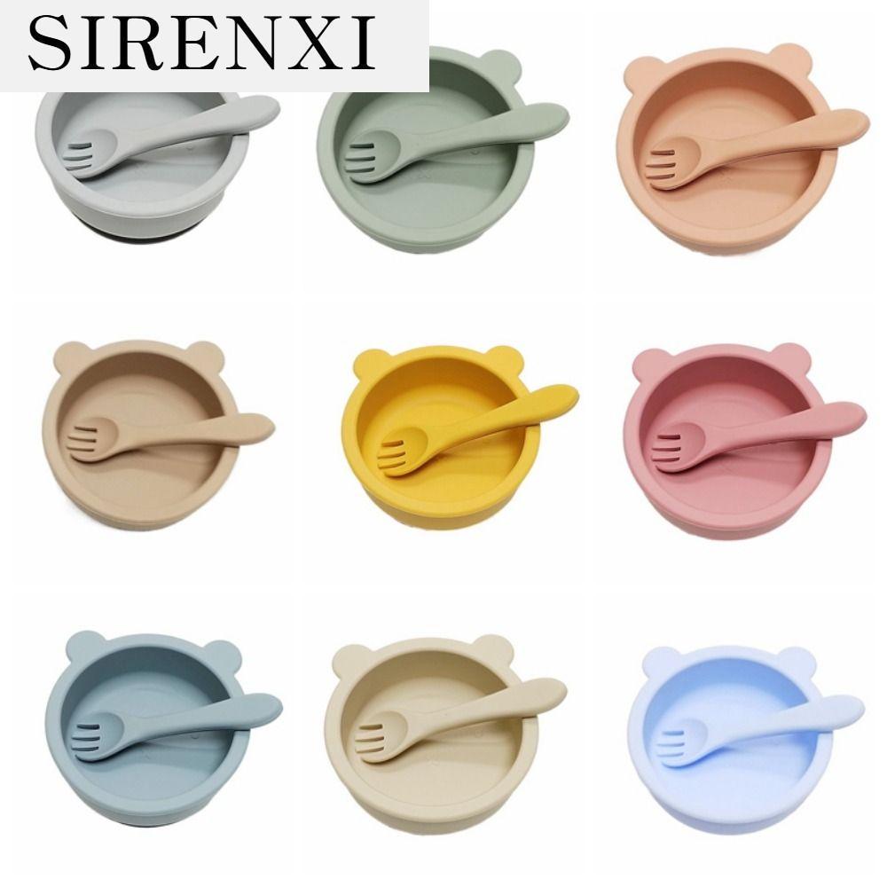 SIRENXI ยืดหยุ่นได้ ชามดูดซิลิโคน กันน้ำกันน้ำได้ แบบพกพาได้ ชามเด็กพร้อมช้อน ทนทานต่อการใช้งาน น้ำหนักเบามาก ชุดชามอาหาร เด็กๆเด็กๆ ราคา 129 บาท*ส่งฟรี