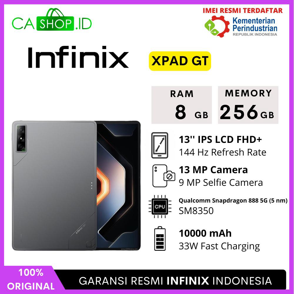 Infinix XPad GT Wifi Only - 8GB 256GB - Tablet X Pad GT New Original Garansi Resmi Harga  6,330,000 Ringgit*Penghantaran Percuma