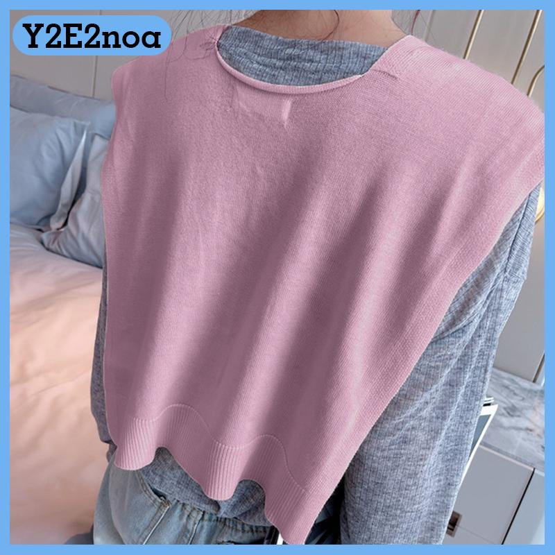 Y2E2noa Dệt Kim Khăn choàng nhỏ khăn phụ nữ Hàn Quốc mặc bên ngoài thời trang và phong cách