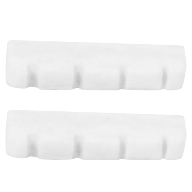 2X Bass Bone Nut 4 String Replacement (38 x 6 mm, Unbleached)