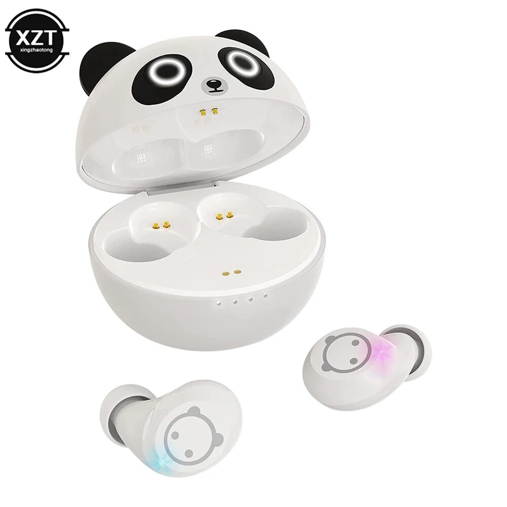 【Eco-friendly】 Tws Wireless Bluetooth-Compatible 5.0 Earphone Stereo Earphone Renamed Gps With Mic Hands Free Case For Cute Panda Cartoon