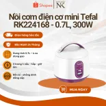 Nồi cơm điện cơ mini Tefal RK224168 - 0.7L, 300W - Hàng Chính Hãng Bảo Hành 24 Tháng