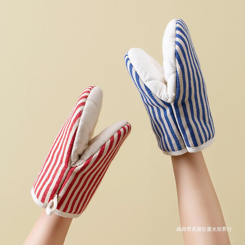 [Easy to use] Thickened Microwave Oven Heat Insulation Gloves Kitchen Household Pot Top Cap High-Temperature Resistance Anti-Scald Gloves