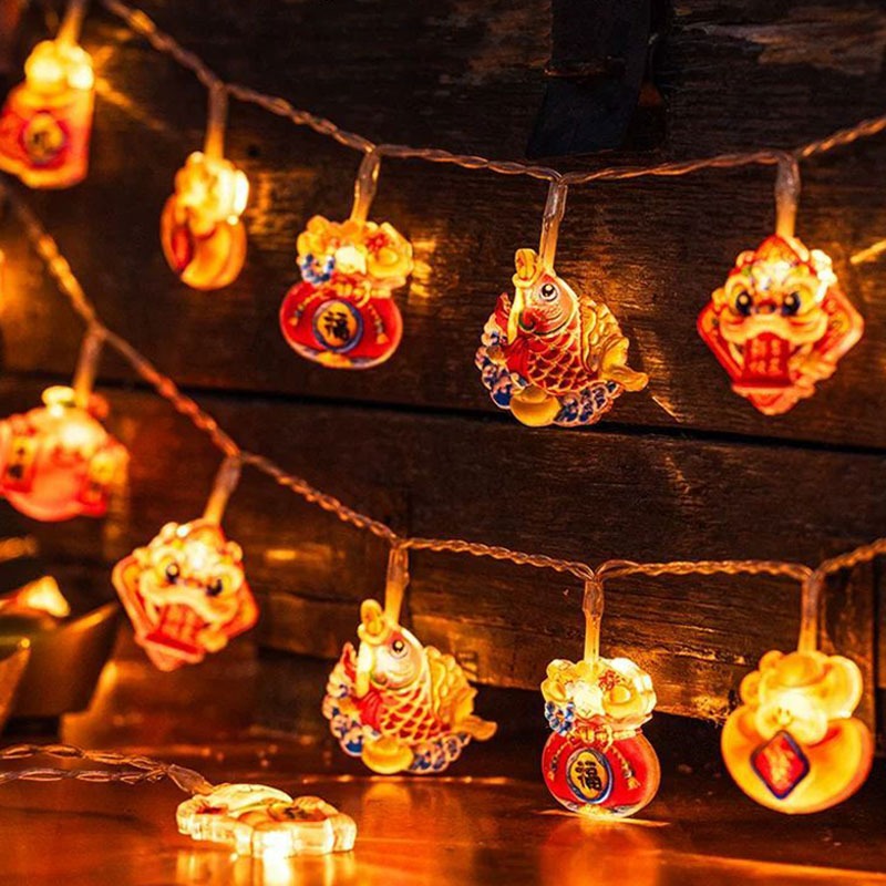 YESPERY 1.5M 10LED String Light Chinese New Year LED Lantern String Party Decor Spring Festival 2026 Horse Year Atmosphere Lights ราคา  8 บาท*ส่งฟรี