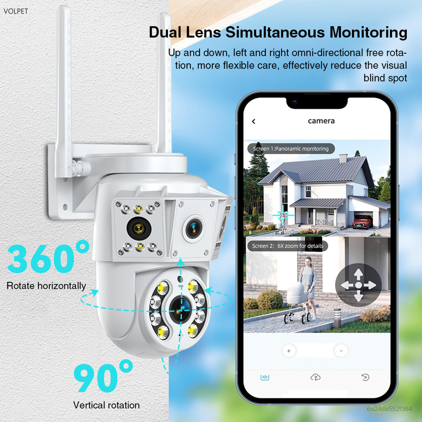 กล้องพาโนรามา WiFi 360 องศา - การเฝ้าระวังความปลอดภัยกันน้ำกลางแจ้งพร้อม Night Vision สำหรับโรงรถที่บ้าน ราคา 986 บาท*ส่งฟรี