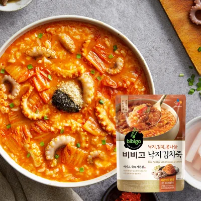 [BIBIGO]Kimchi & Small Octopus Porridge 450g bibigo porridge Abalone porridge CJ bibigo bibigo food korea food k-food korea soup korean food