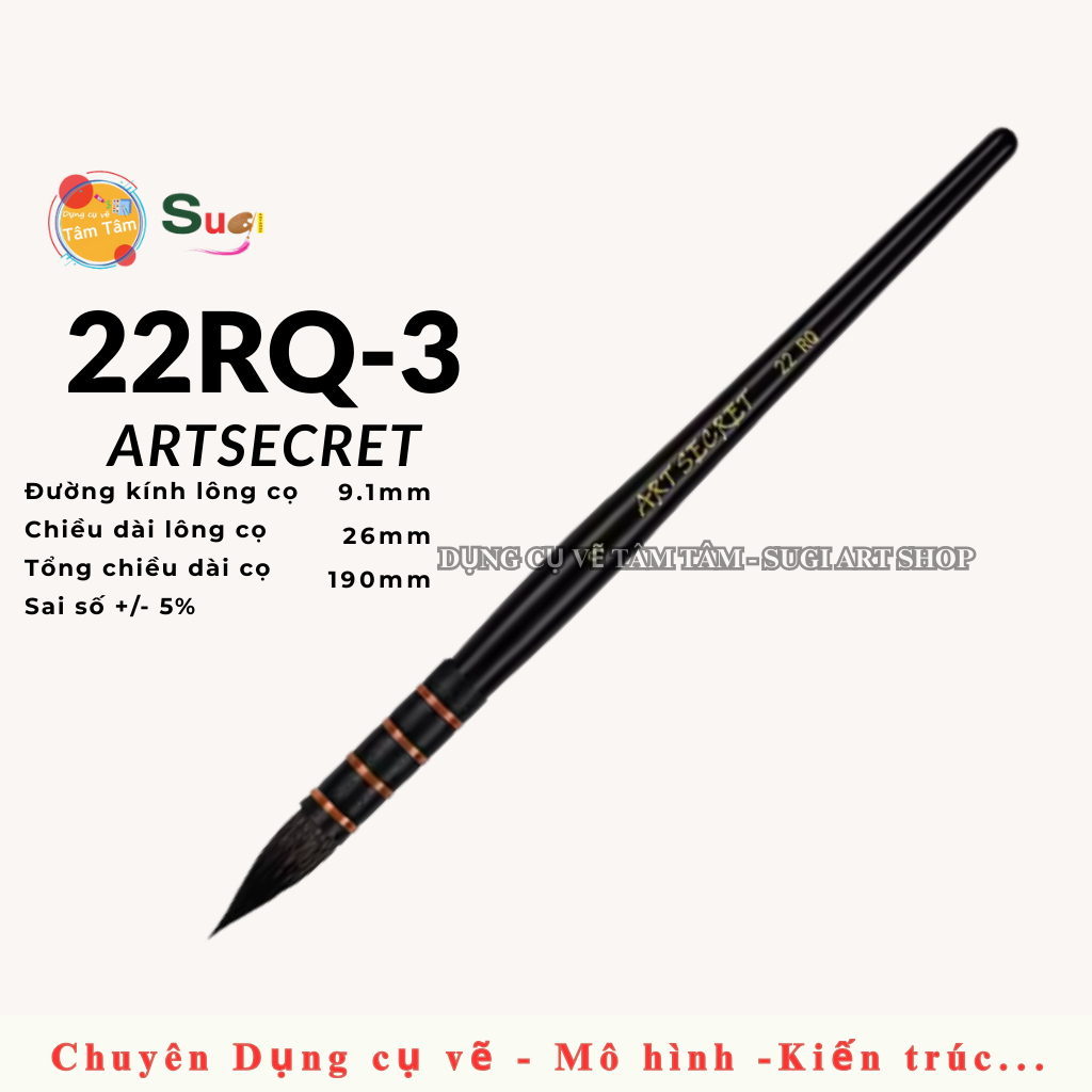 Cọ mop Art Secret 22RQ Cọ mop dòng họa sĩ - Dụng Cụ Vẽ Tâm Tâm